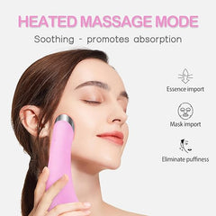 PRITECH Facial Cleansing Brush, Rechargeable Silicone Face Scrubber with Heat Massage End