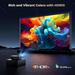 [1000 ANSI & Audio by DBX-TV] Alvar 4K Projector with WiFi 6 and Bluetooth, 30W Speakers